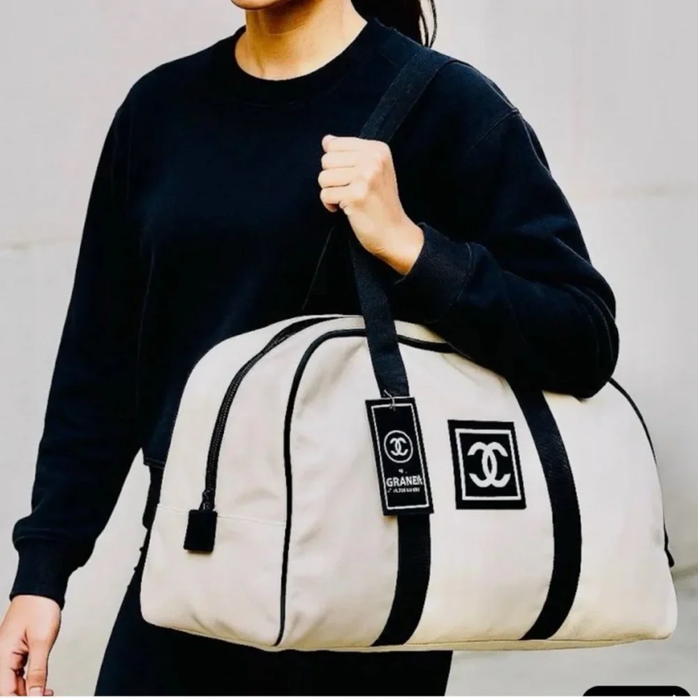 GWP CC Cream/White and Black Designer Duffel Bag